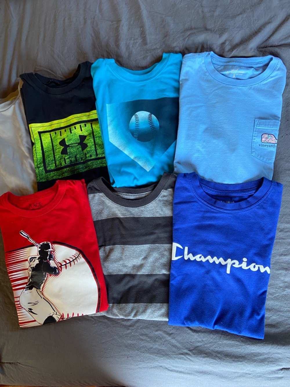 Boys 7 T-Shirt Bundle (Vineyard Vines, UA, Champion, etc.)
